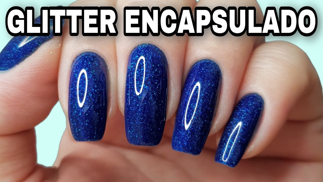 unha em gel encapsulada com glitter passo a passo
