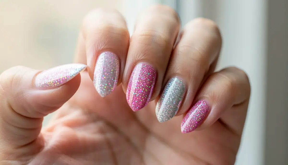unha decorada encapsulada glitter