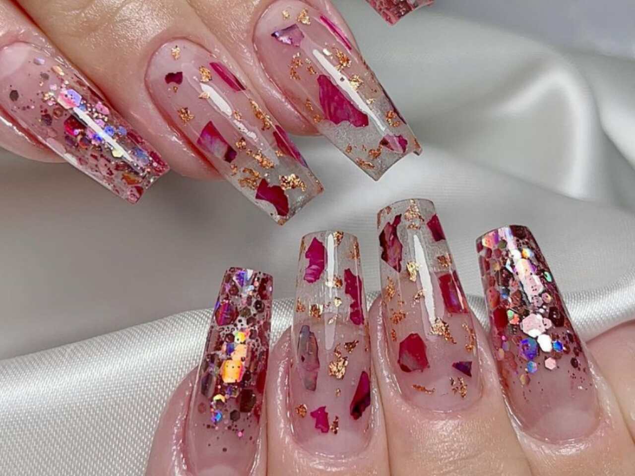 unha de gel brilho duradouro glitter