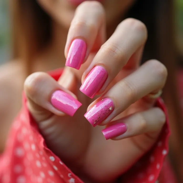 unha rosa pink