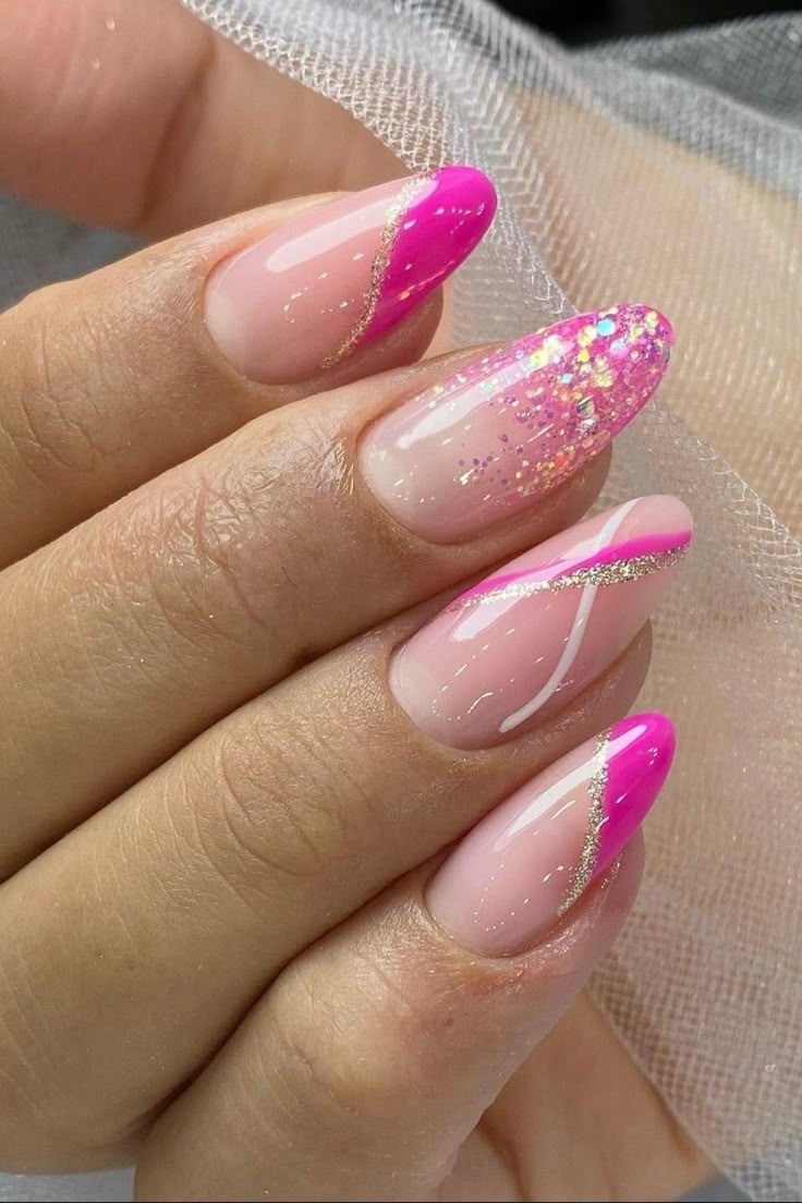 unha com glitter