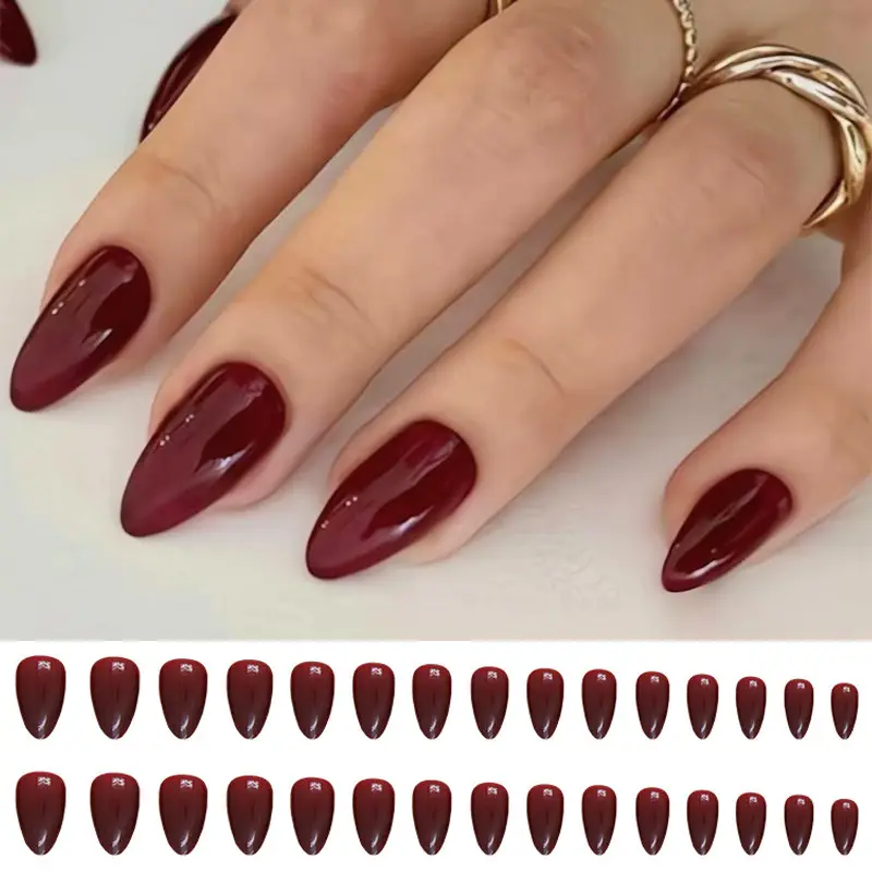 unha stiletto marsala
