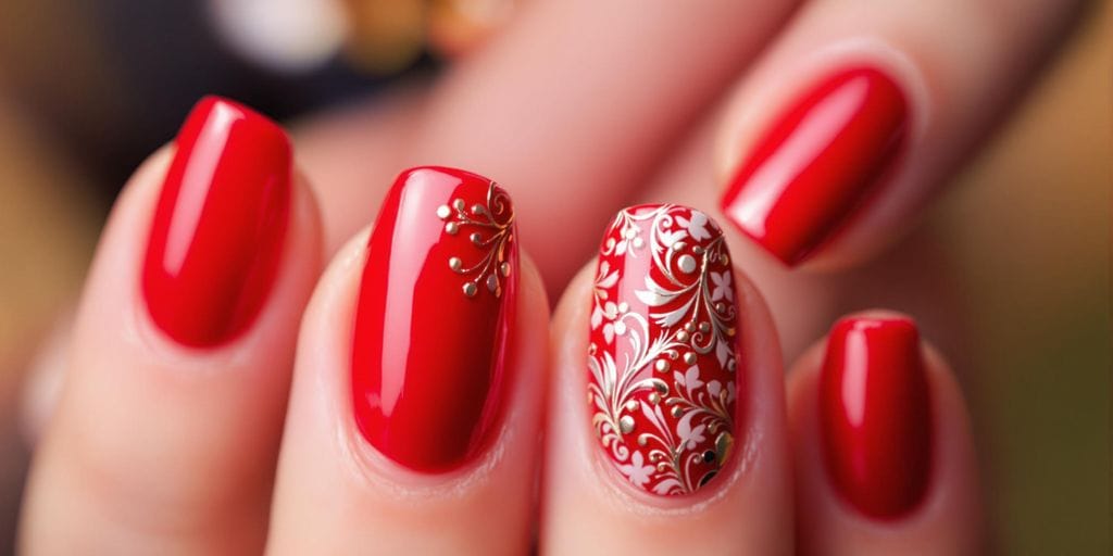unhas vermelhas curtas