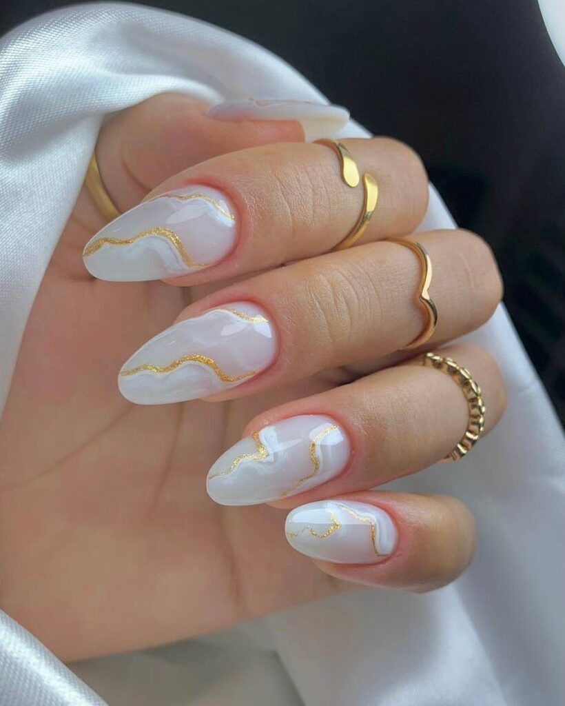 unhas almond para noivas