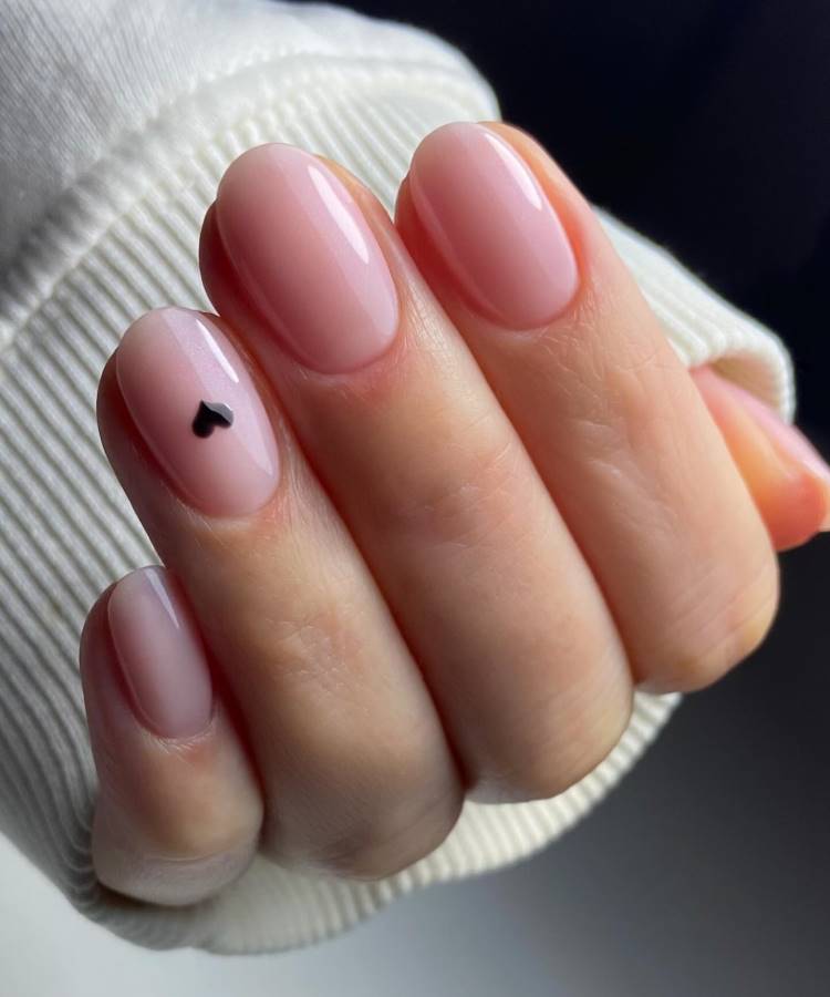 unhas de gel rosa bebê