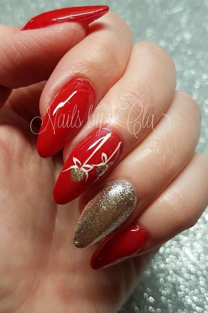unhas francesinha de natal