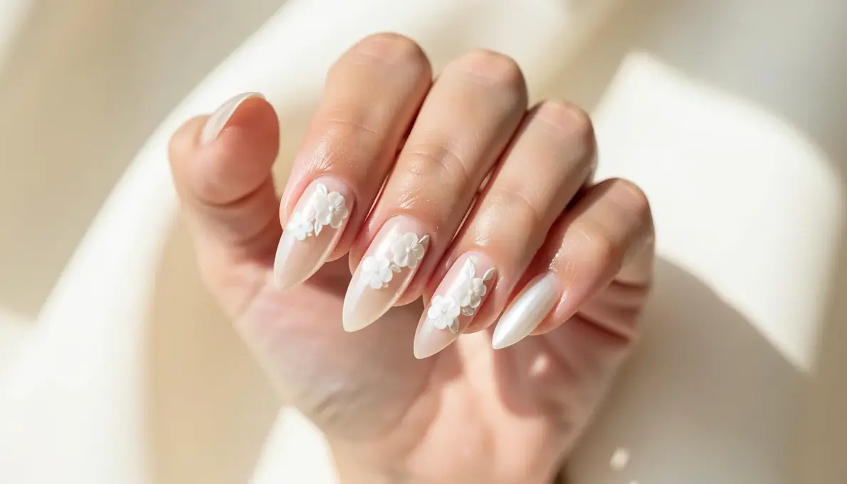 unhas francesinha gel noiva