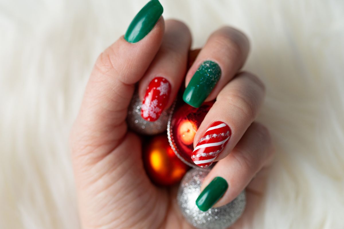 unhas festivas natal