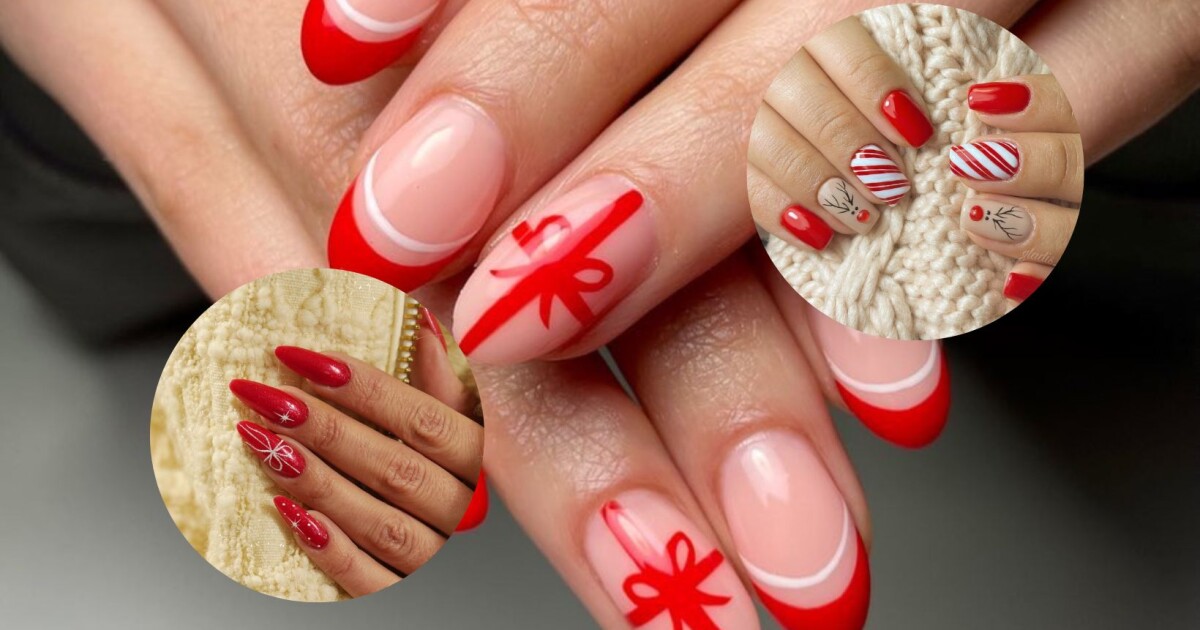 unhas com floco de neve