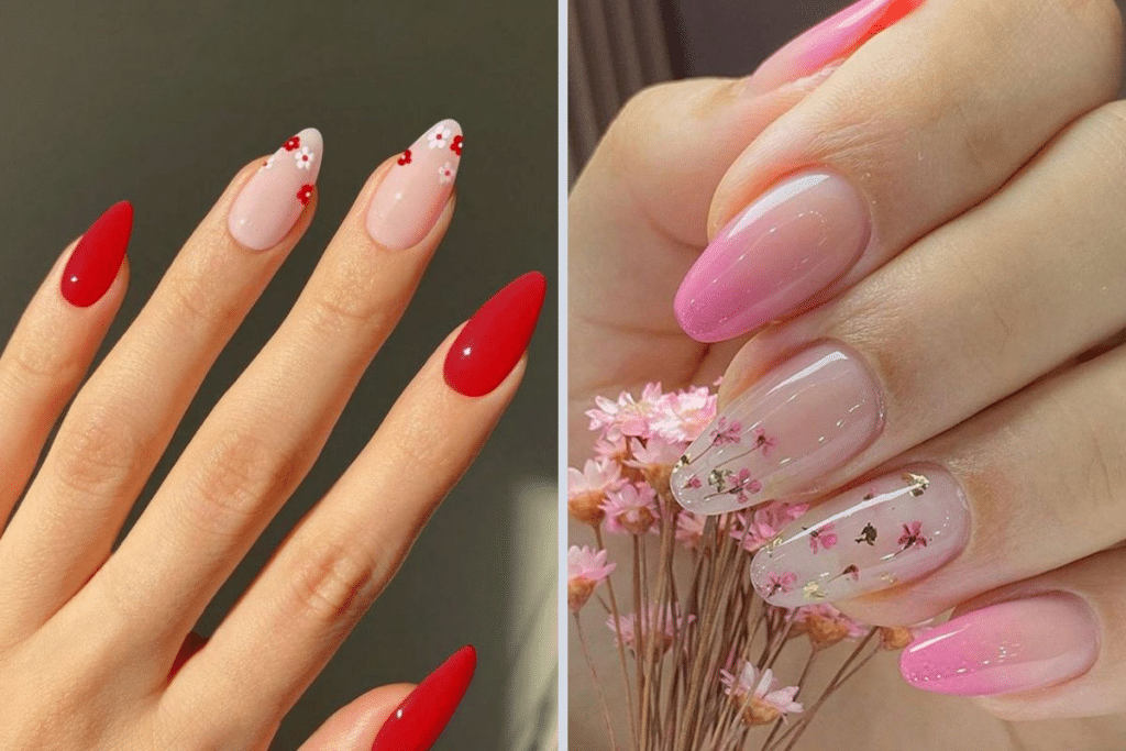 unhas em gel curtas decoradas