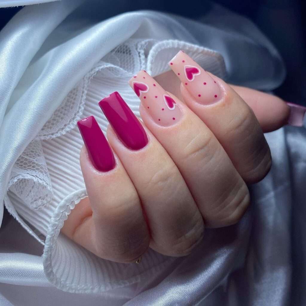 Unhas em gel rosa vibrante (hot pink)