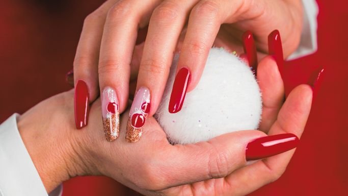 unhas de fibra de vidro decoradas encapsuladas