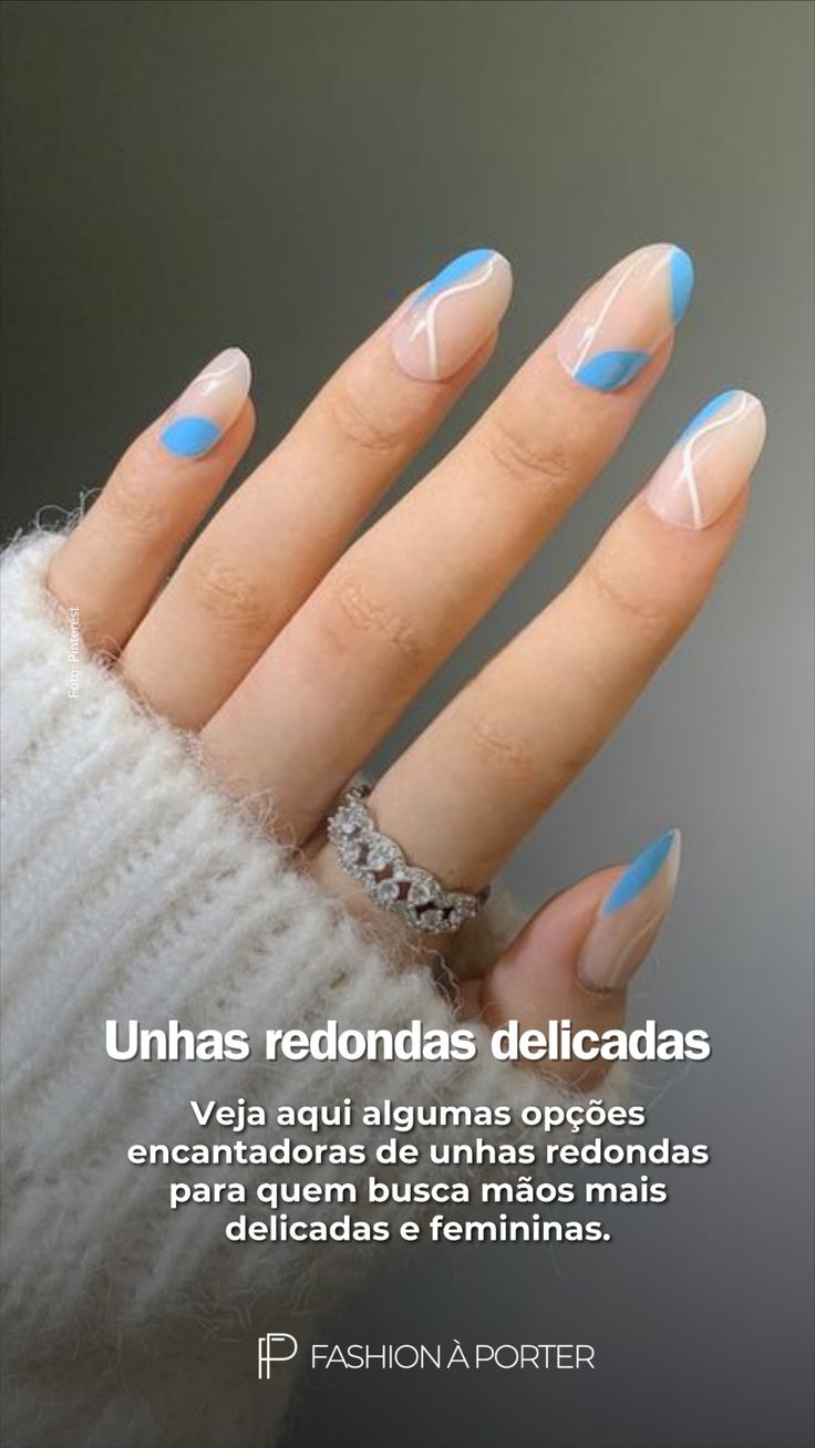 unhas redondas decoradas