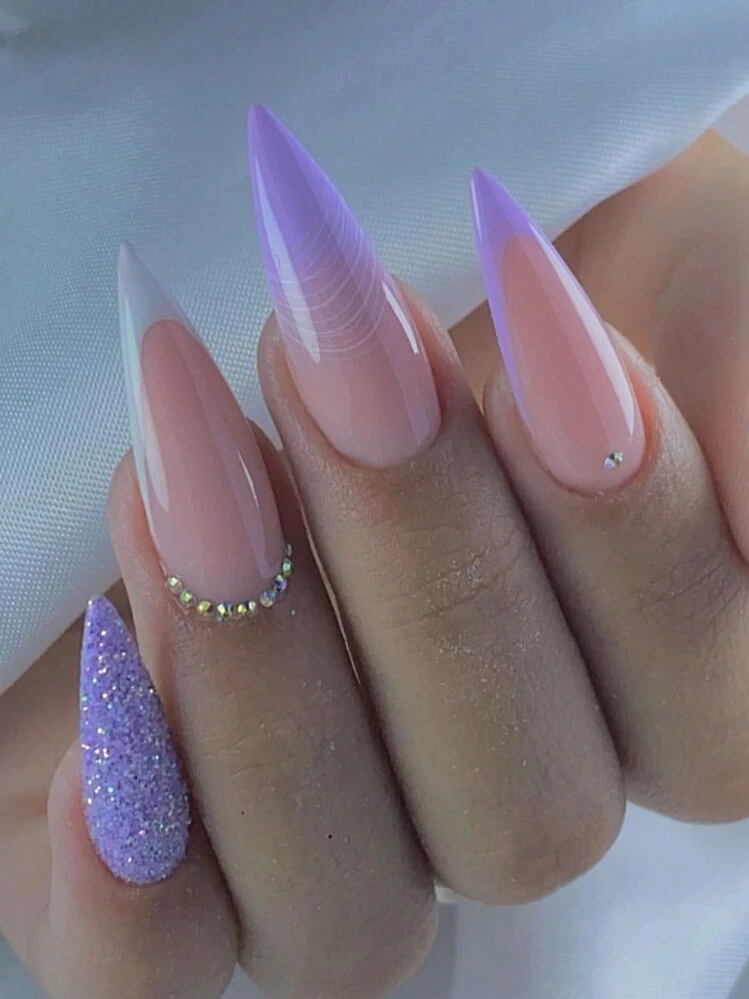 como fazer unhas stiletto decoradas