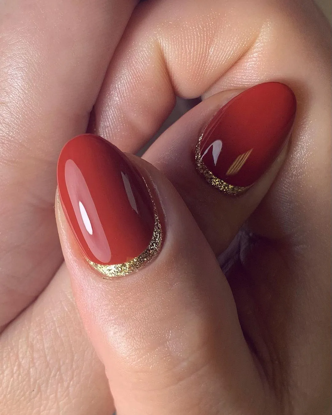 unhas decoradas cor terracota