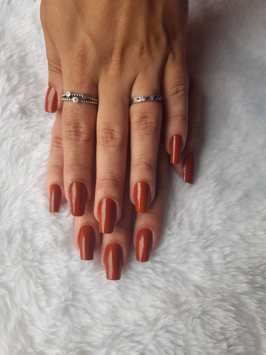 decoração de unhas terracota