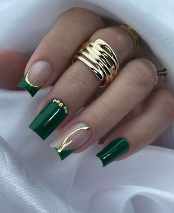 unhas decoradas verdes