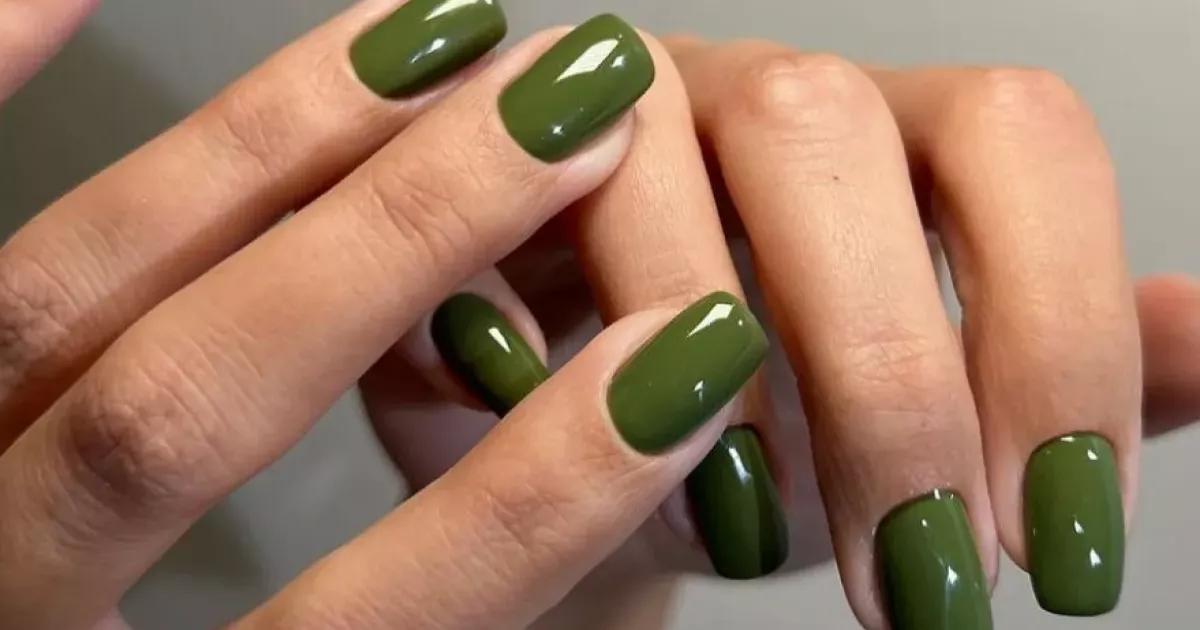 manicure verde em casa
