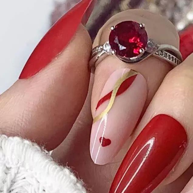 unhas vermelhas ombré