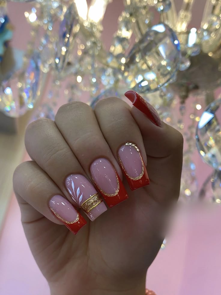 unhas vermelhas francesinha